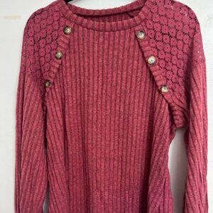 Top NWOT with button and lace detail size L see measurements